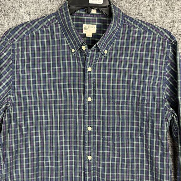 J Crew Shirt Mens Large Shirtings Tailored Fit Plaid Washed Business Casual‎ - Picture 4 of 9